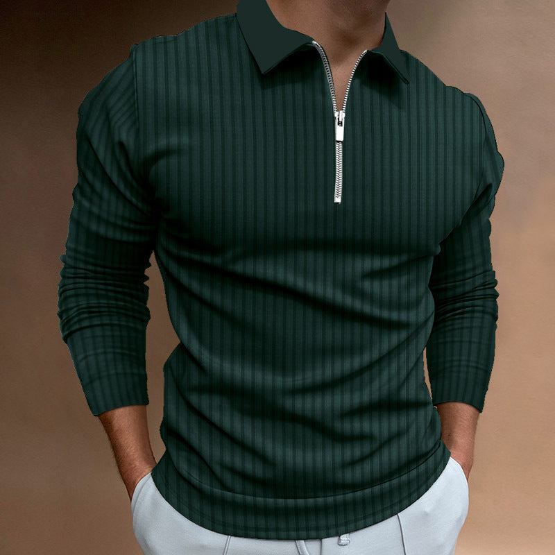 Herren Poloshirt mit elegantem Reißverschluss und strukturiertem Design R&B