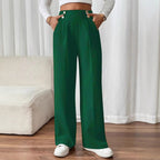 Damen Weit geschnittene Hose mit eleganter Knopfdetail R&B