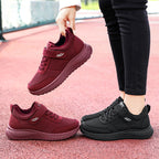 Damen nan gefütterter Komfort-Walking-Sneaker mit niedrigem Schaft, Klettverschluss und stoßabsorbierender EVA-Dämpfung R&B