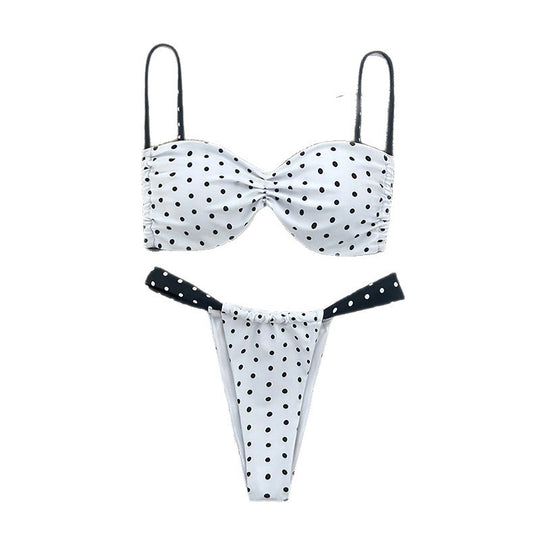 Damen Bikini-Set mit verspieltem Polka-Dot Design und verstellbaren Trägern R&B