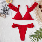 Damen sexy Bikini mit verspielten Rüschen