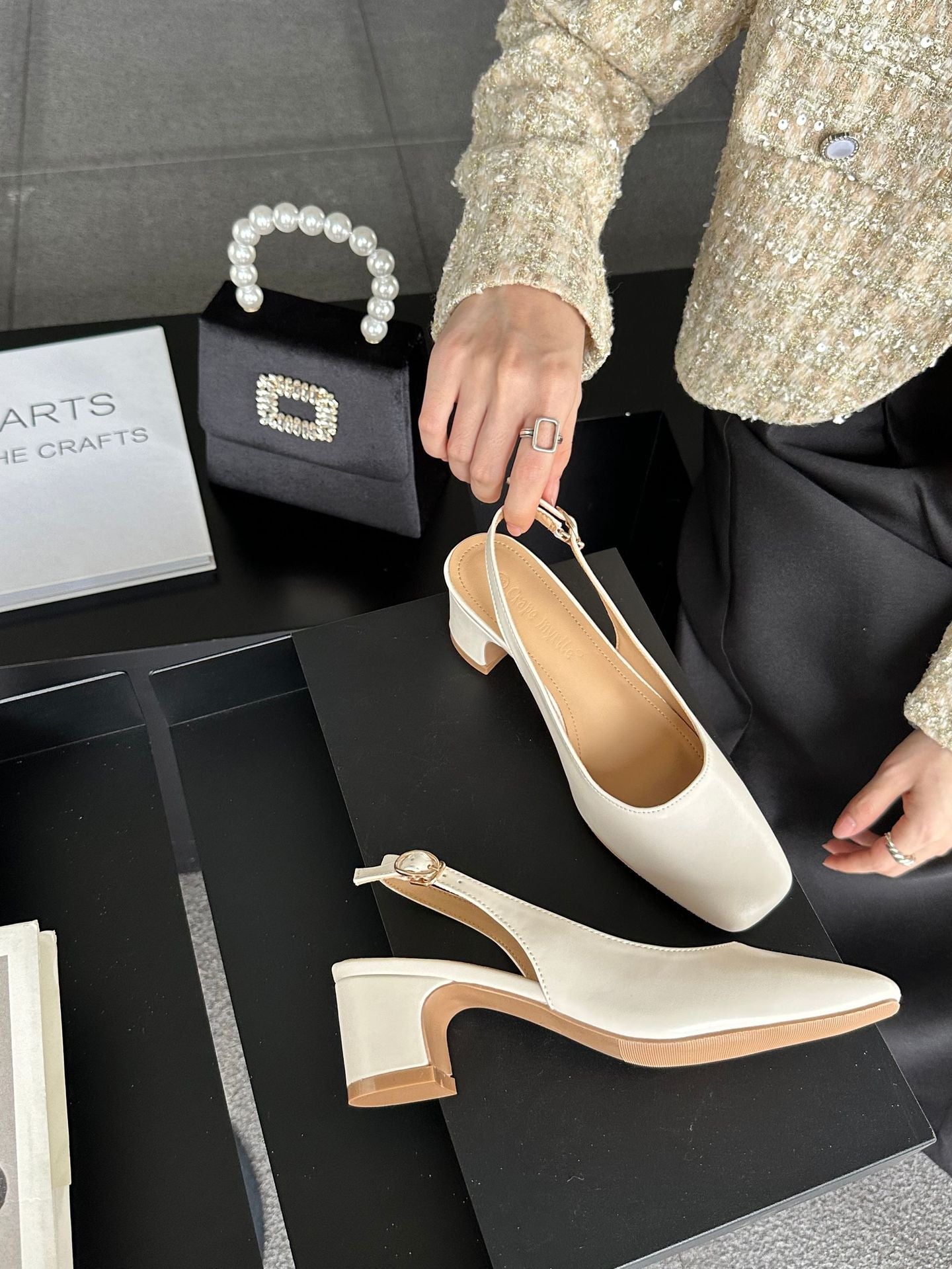 Damen elegante Slingback-Pumps mit modischem Absatz R&B