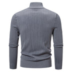 Herren eleganter Feinstrickpullover mit Stehkragen und Reißverschluss R&B
