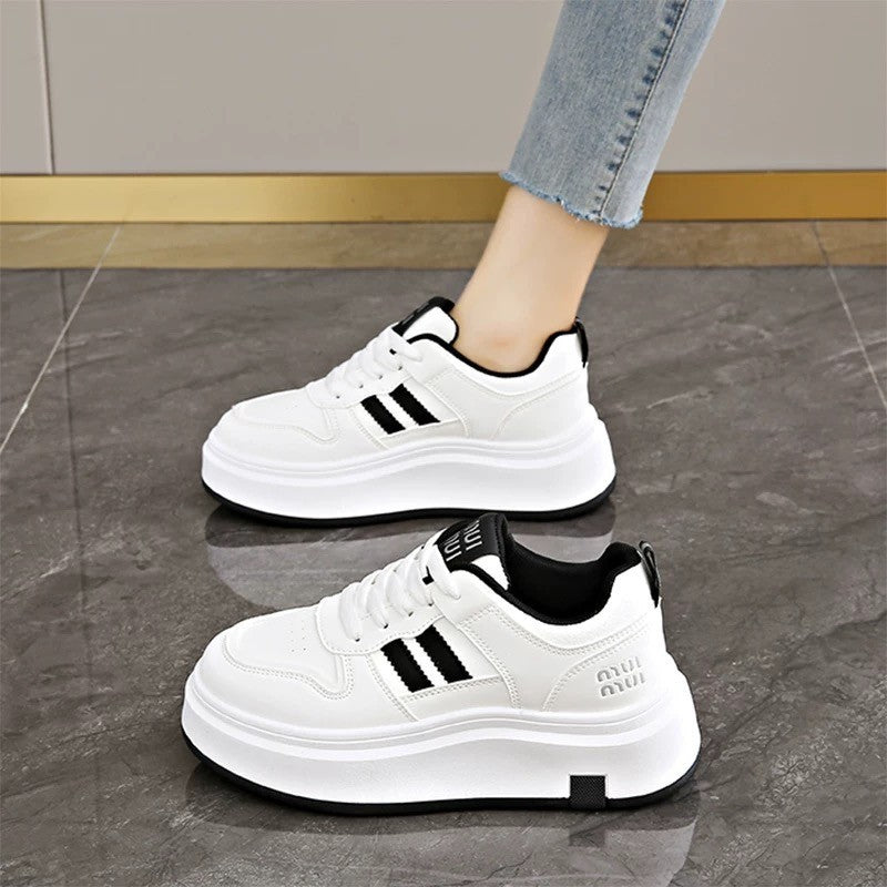 Damen Trendige Plateau-Sneaker mit weicher Polsterung und rutschfester Sohle R&B