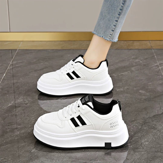 Damen Trendige Plateau-Sneaker mit weicher Polsterung und rutschfester Sohle R&B
