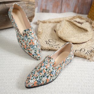 Damen Ballerinas mit eleganter Tweed-Oberfläche R&B