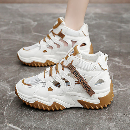 Damen Sportliche High-Top Sneakers mit atmungsaktiver Mesh-Konstruktion und dämpfender Sohle R&B