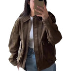 Damen Kunstlederjacke im lässigen Biker-Stil mit dezenten Ziernähten R&B