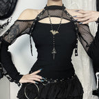 Damen modisches Oberteil mit einzigartigem Cut-Out-Design und Netzdetails R&B