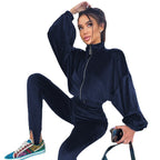 Damen Sportlicher Outfit mit hohem Kragen und elastischem Bund R&B