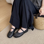 Damen Elegante Ballerinas mit modischer Riemchenbindung und weichem Stoff R&B