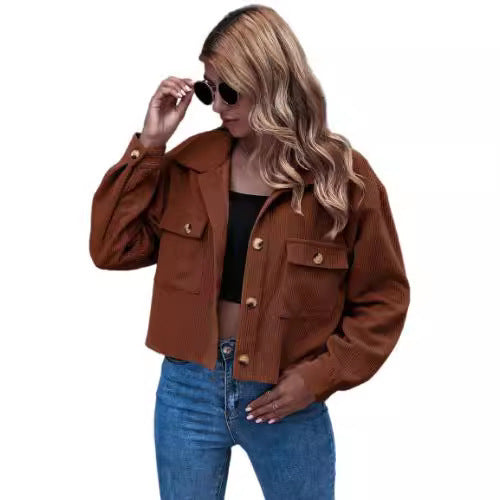 Damen Cordjacke mit praktischen Taschen R&B