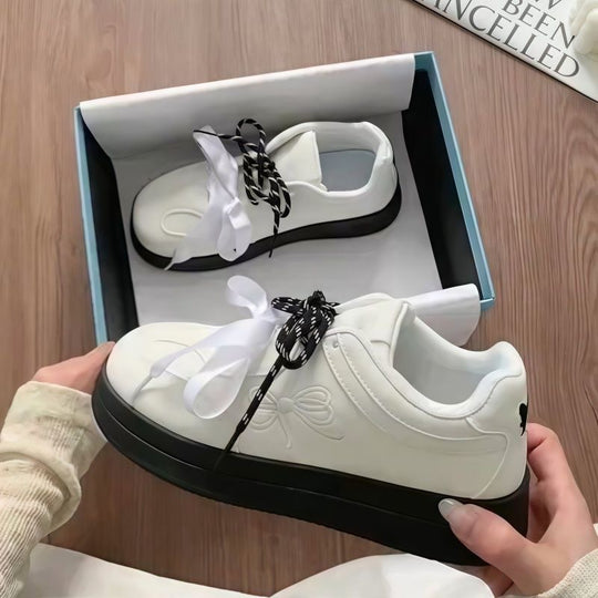 Damen Komfortable Sneakers mit verspieltem Schleifen-Design R&B
