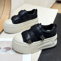 Damen Sneakers mit doppeltem Klettverschluss und hohen Plateau-Heel R&B