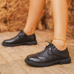 Damen Schnürschuhe mit atmungsaktiver Netzoberfläche und klassischem Lederdesign R&B