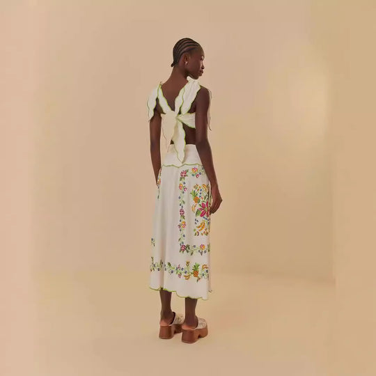 Damen Sommerkleid mit aufwendiger floralem Stickdesign R&B