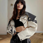 Damen Trendige Utility-Jacke mit oversized Schnitt und kunstvollen Musterdetails R&B