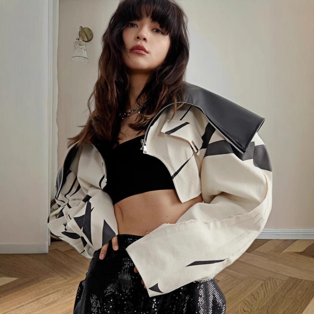 Damen Trendige Utility-Jacke mit oversized Schnitt und kunstvollen Musterdetails R&B