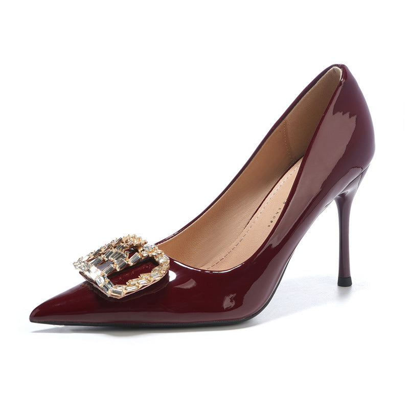 Damen eleganten High Heel Pumps mit funkelndem Schmuckdetail R&B
