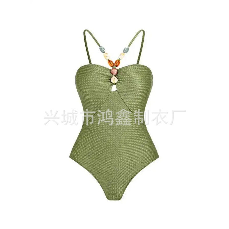 Damen Bandeau-Badeanzug mit asymmetrischem Rock R&B