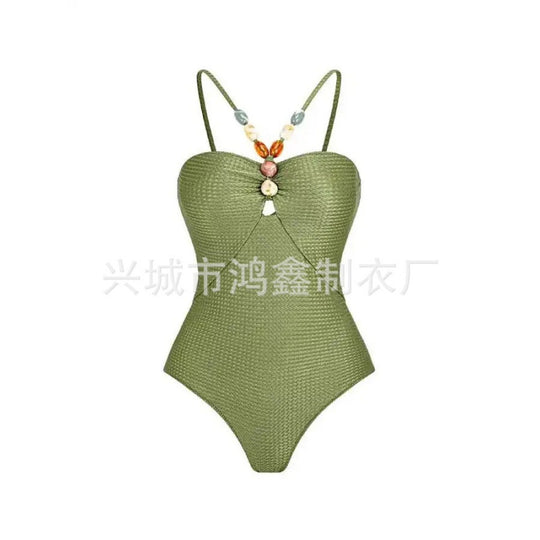 Damen Bandeau-Badeanzug mit asymmetrischem Rock R&B