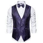 Herren elegante Anzugweste mit feinem Paisleymuster R&B