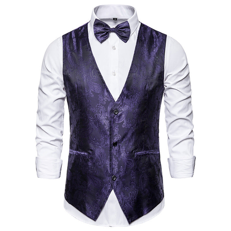 Herren elegante Anzugweste mit feinem Paisleymuster R&B