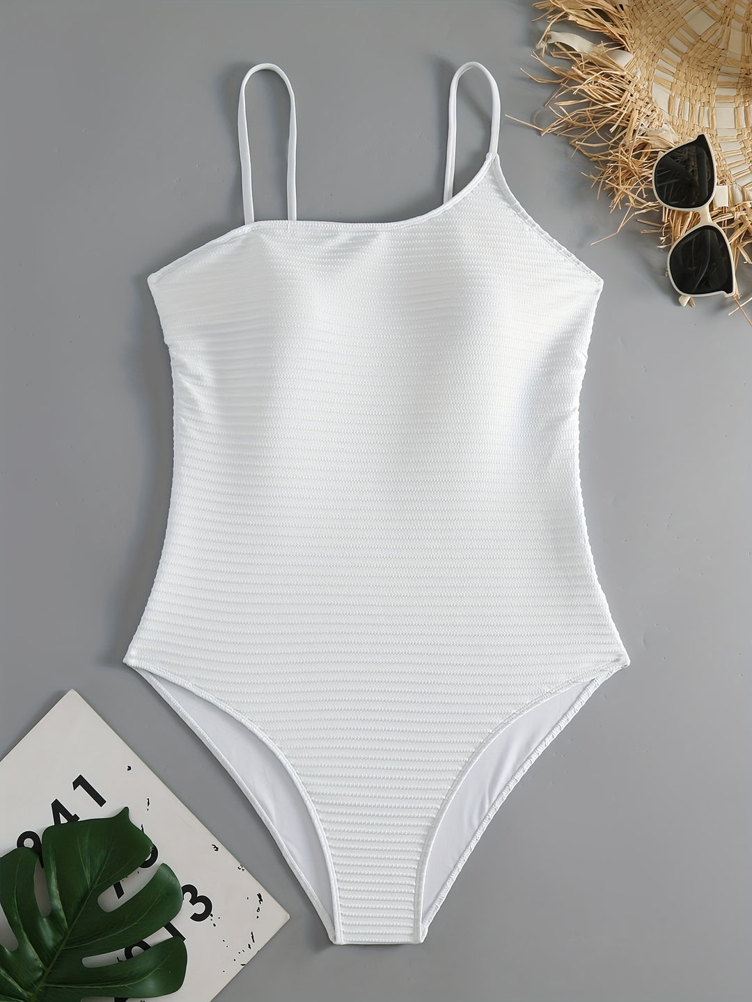 Damen Einteiliger Badeanzug mit raffiniertem Streifenmuster R&B