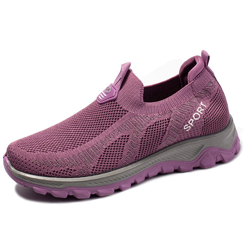 Damen Sportliche Slip-On Sneakers mit atmungsaktiver Mesh-Oberfläche und rutschfester Sohle R&B