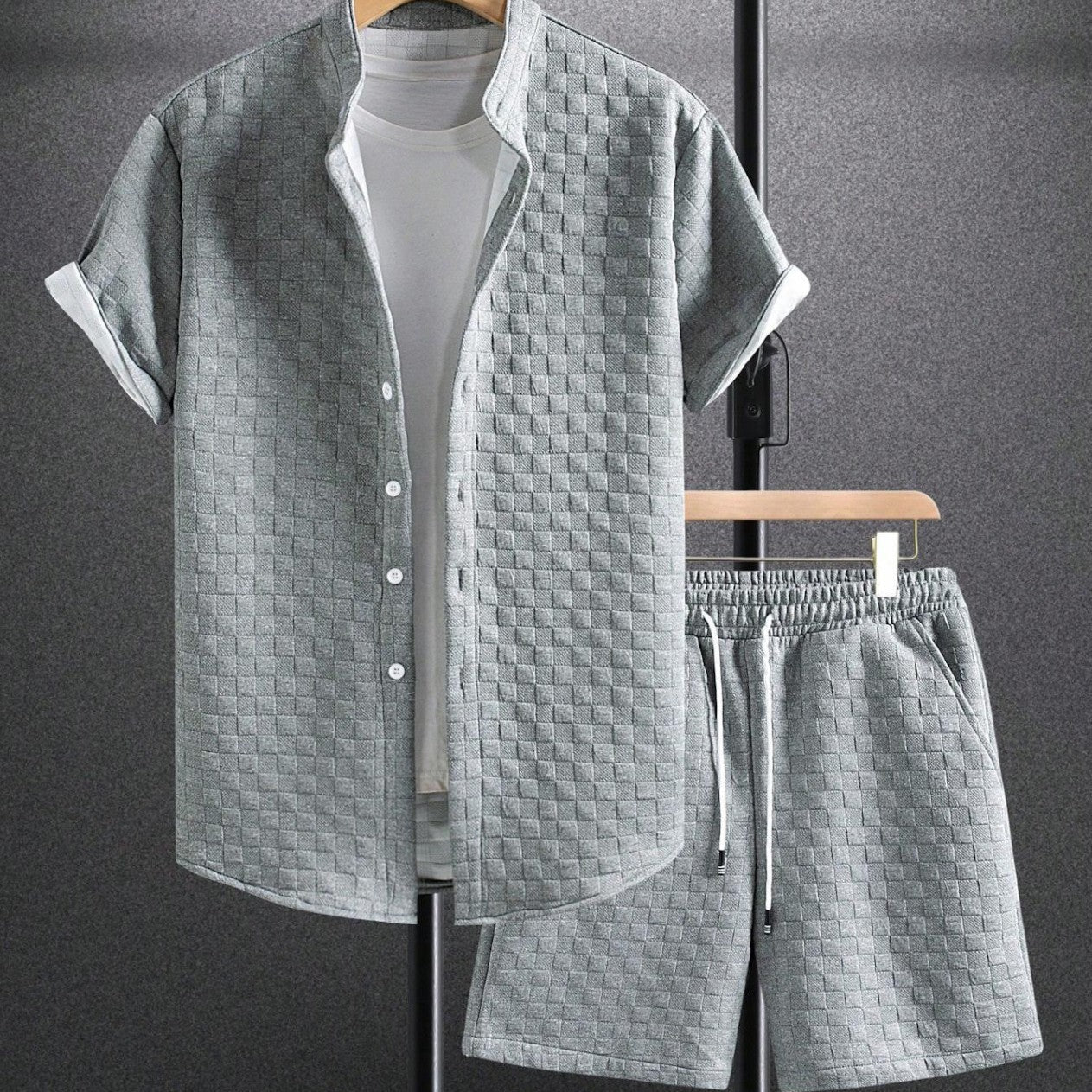 Damen lässiges Kurzarm Hemd und Shorts Set