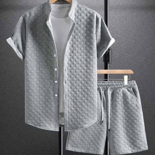 Damen lässiges Kurzarm Hemd und Shorts Set R&B