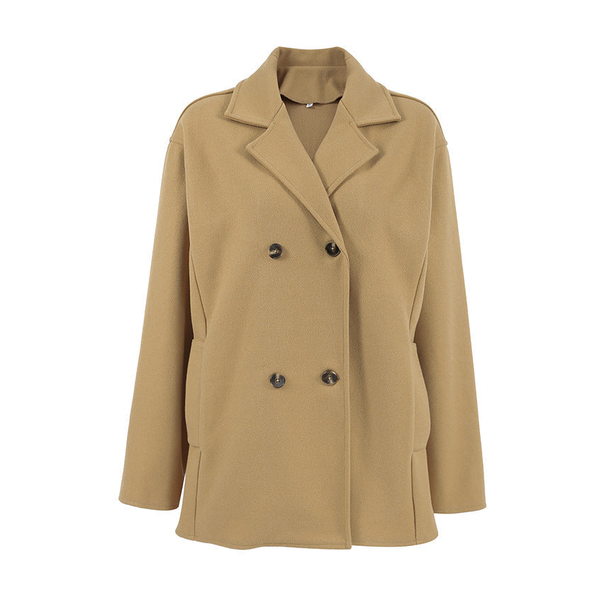 Damen Modischer Wool-Blend Blazer mit doppelter Knopfleiste R&B