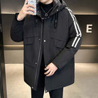 Herren modische Winterjacke mit praktischen Taschen und hohem Kragen