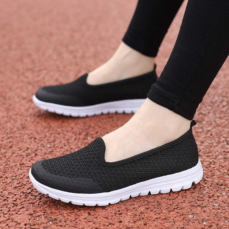 Damen Bequeme Slip-On Sneakers mit elastischem Obermaterial und rutschfester Sohle