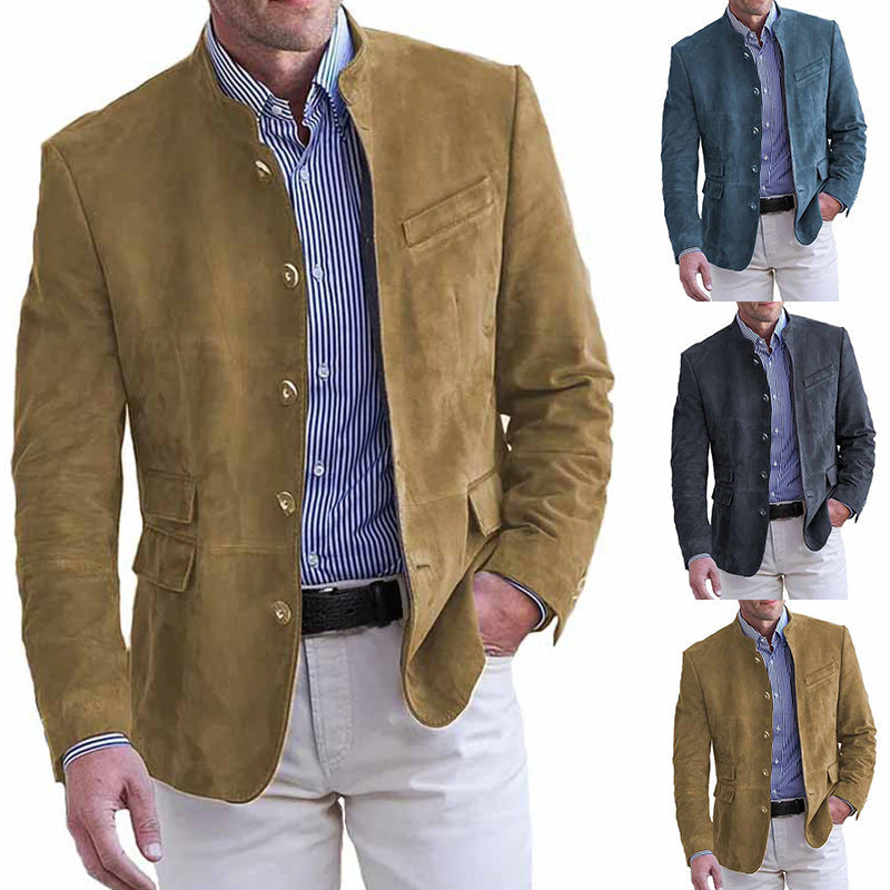 Herren elegante Wildlederjacke mit modernen Akzenten R&B