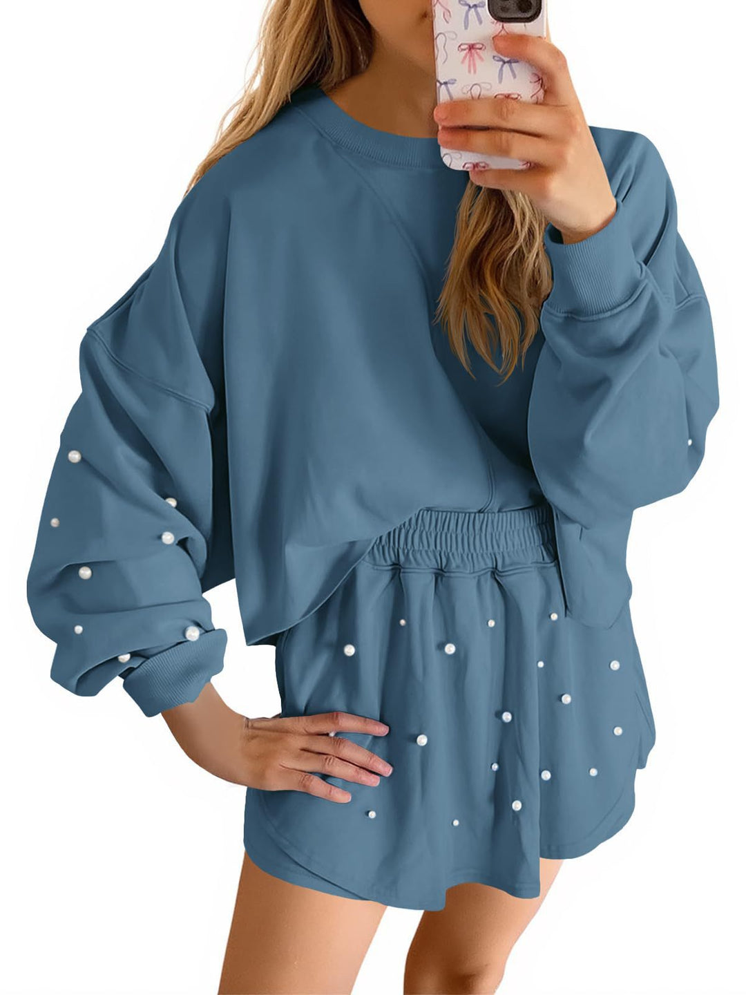 Damen Sportliches Sweatshirt- und Rock-Set R&B