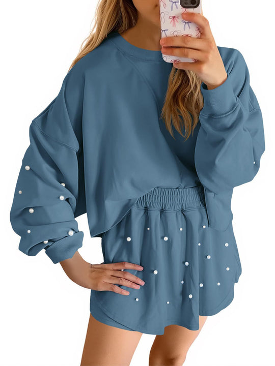 Damen Sportliches Sweatshirt- und Rock-Set R&B