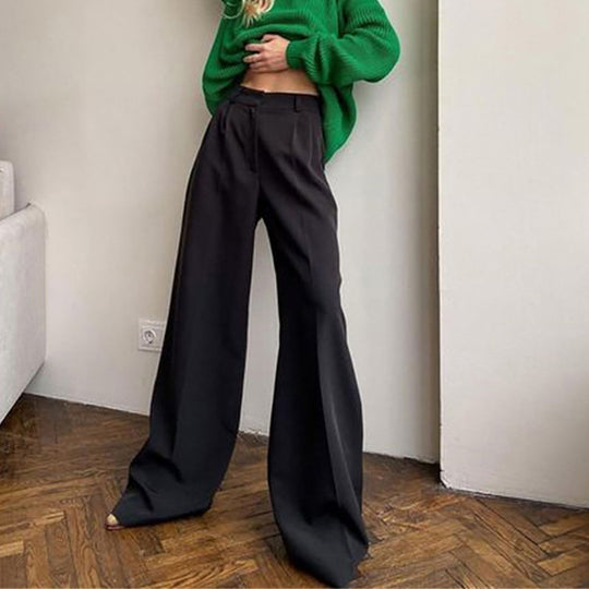 Damen Weite Palazzo-Hose mit eleganter Taillierung und modischem Schnitt R&B