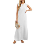 Damen Maxikleid mit modernen Schulterdetails und fließendem Schnitt R&B