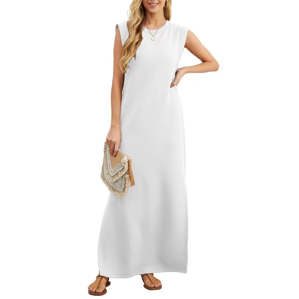 Damen Maxikleid mit modernen Schulterdetails und fließendem Schnitt R&B