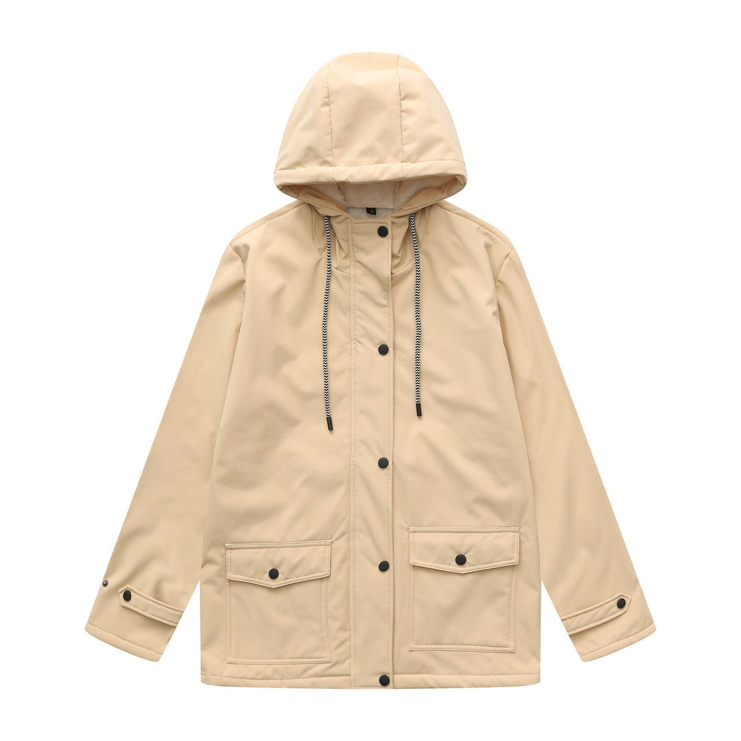 Damen wasserabweisende Outdoorjacke mit verstellbarem Kapuzenkragen R&B