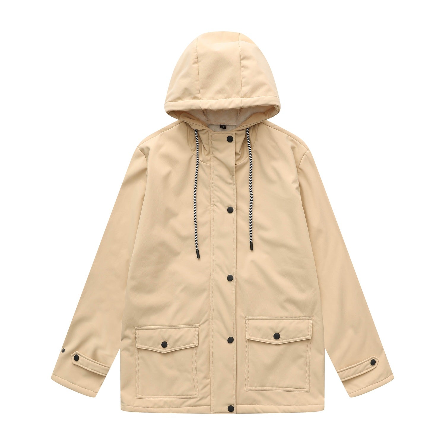 Damen wasserabweisende Outdoorjacke mit verstellbarem Kapuzenkragen