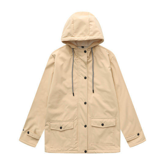 Damen wasserabweisende Outdoorjacke mit verstellbarem Kapuzenkragen R&B
