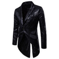 Herren eleganter Pailletten-Blazer mit asymmetrischem Schnitt und luxuriösem Design R&B