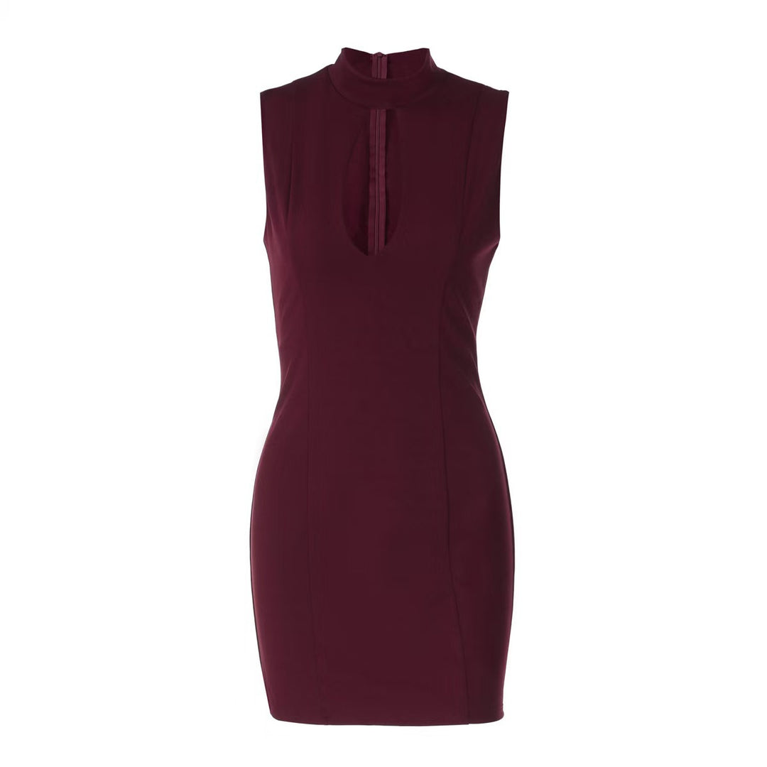 Damen Figurbetontes Kleid mit schickem Ausschnitt und kunstvollem Design R&B