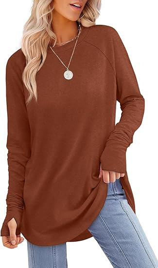 Damen lässiger Langarmshirt mit modernem Schnitt R&B
