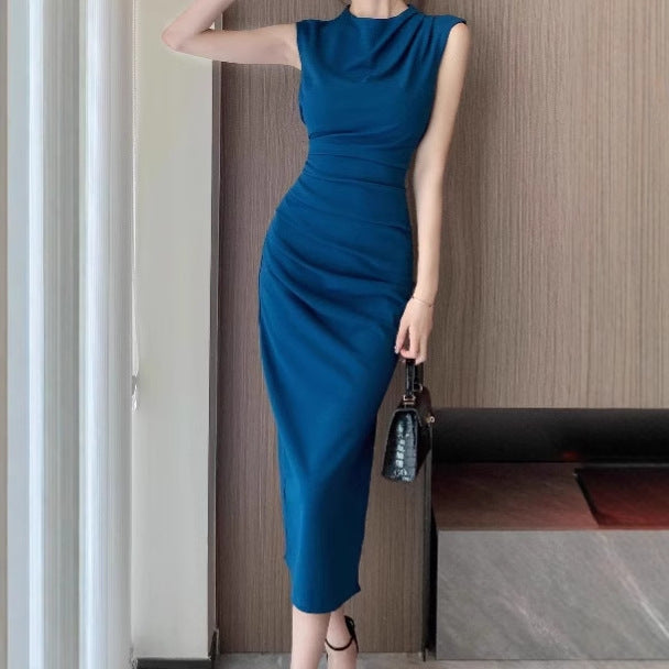Damen Elegantes Midikleid mit figurformendem Design und Raffungen R&B