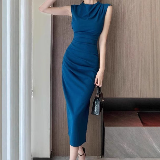 Damen Elegantes Midikleid mit figurformendem Design und Raffungen R&B