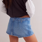 Damen Jeansrock mit fransigem Saum und lässigem Schnitt R&B