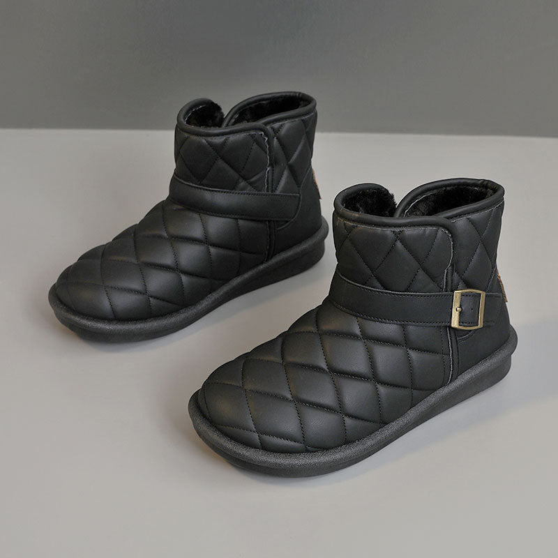 Damen modische warme Winterstiefel mit hochwertiger Isolierung und praktischem Klettverschluss R&B